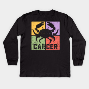 Cancer Zodiac Art - Crab Symbol Artwork Kids Long Sleeve T-Shirt