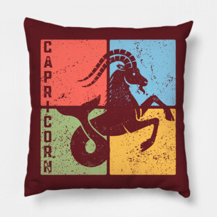 Capricorn Zodiac Art - Goat Horn Symbol Pillow