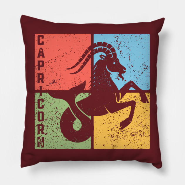 Capricorn Zodiac Art - Goat Horn Symbol Pillow by TuncGK