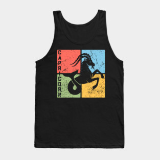 Capricorn Zodiac Art - Goat Horn Symbol Tank Top