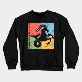 Capricorn Zodiac Art - Goat Horn Symbol Crewneck Sweatshirt