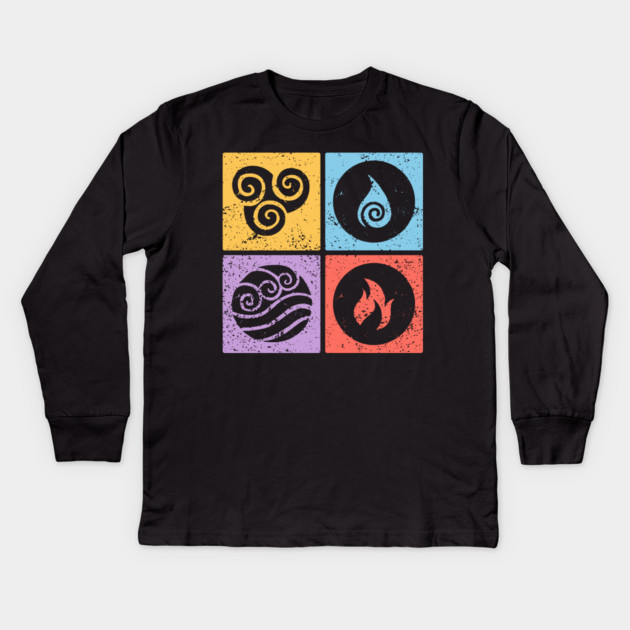 Four Elements Astrology - Elemental Signs Kids Long Sleeve T-Shirt by TuncGK