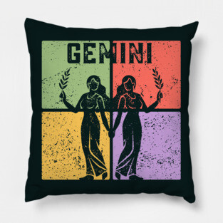 Gemini Zodiac Art - Twins Icon Design Pillow