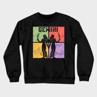 Gemini Zodiac Art - Twins Icon Design Crewneck Sweatshirt