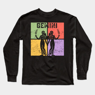 Gemini Zodiac Art - Twins Icon Design Long Sleeve T-Shirt