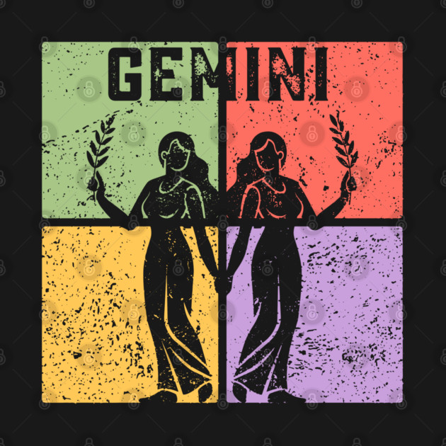 Gemini Zodiac Art - Twins Icon Design by TuncGK