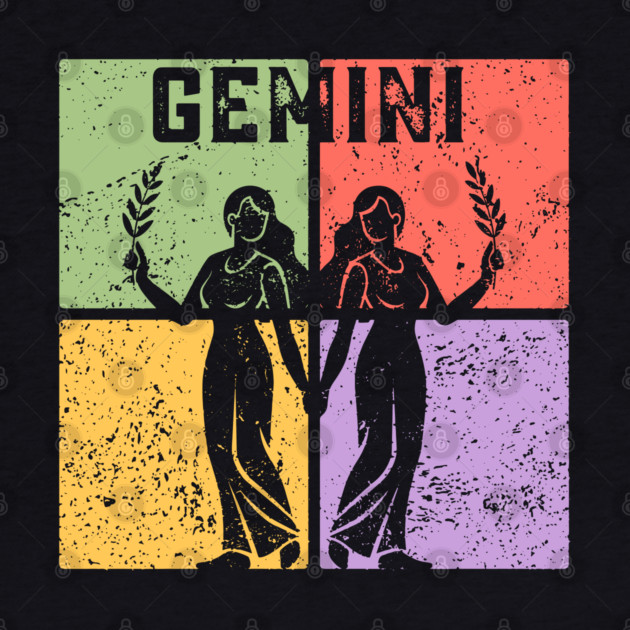 Gemini Zodiac Art - Twins Icon Design by TuncGK