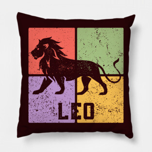 Leo Zodiac Art - Majestic Lion Symbol Pillow