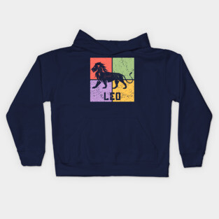 Leo Zodiac Art - Majestic Lion Symbol Kids Hoodie