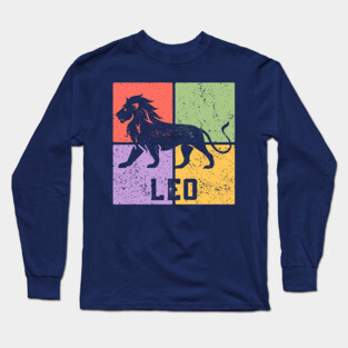 Leo Zodiac Art - Majestic Lion Symbol Long Sleeve T-Shirt