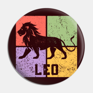 Leo Zodiac Art - Majestic Lion Symbol Pin