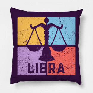 Libra Zodiac Art - Scales Balance Design Pillow