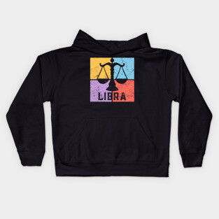 Libra Zodiac Art - Scales Balance Design Kids Hoodie