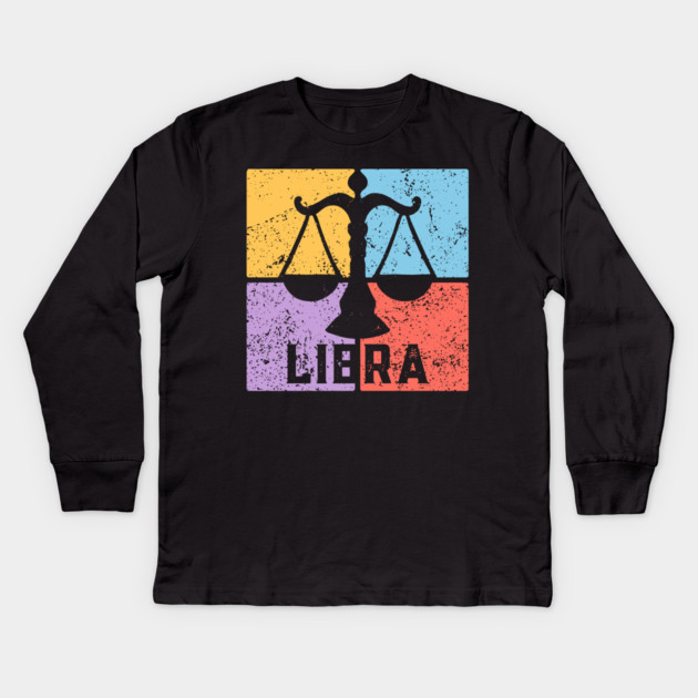 Libra Zodiac Art - Scales Balance Design Kids Long Sleeve T-Shirt by TuncGK