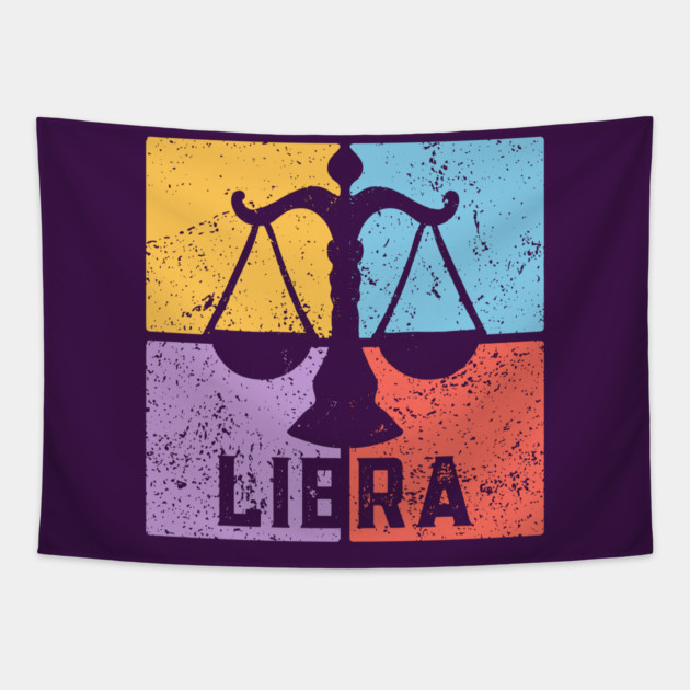 Libra Zodiac Art - Scales Balance Design Tapestry by TuncGK