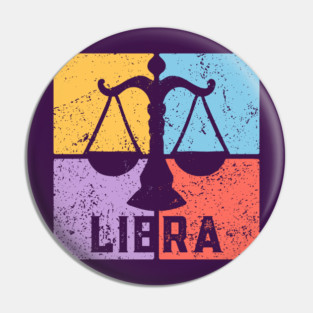 Libra Zodiac Art - Scales Balance Design Pin