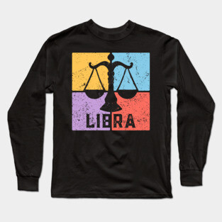 Libra Zodiac Art - Scales Balance Design Long Sleeve T-Shirt