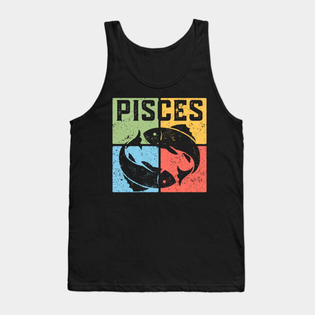 Pisces Zodiac Art - Two Fishes Illustration Tank Top by TuncGK