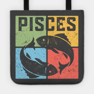 Pisces Zodiac Art - Two Fishes Illustration Tote