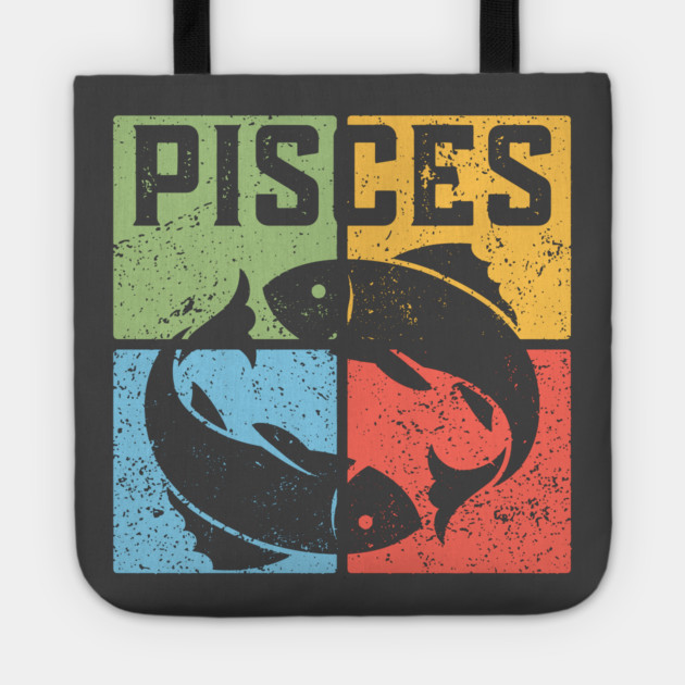 Pisces Zodiac Art - Two Fishes Illustration Tote by TuncGK