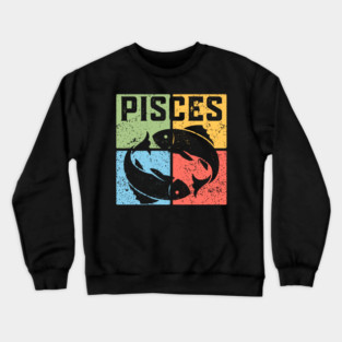 Pisces Zodiac Art - Two Fishes Illustration Crewneck Sweatshirt