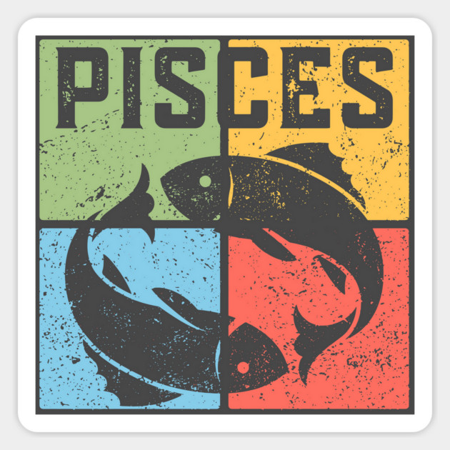 Pisces Zodiac Art - Two Fishes Illustration Magnet by TuncGK