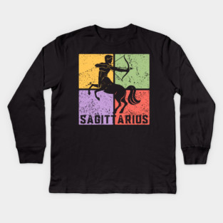 Sagittarius Zodiac Art - Archer Design Kids Long Sleeve T-Shirt