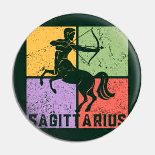 Sagittarius Zodiac Art - Archer Design Pin