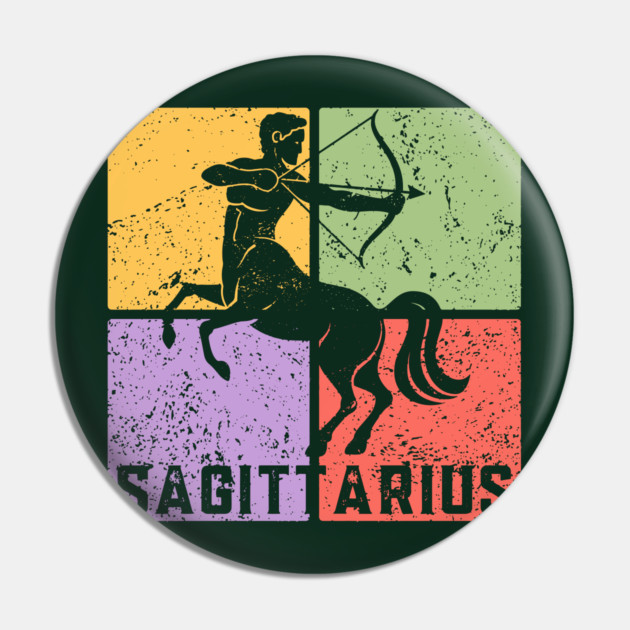 Sagittarius Zodiac Art - Archer Design Pin by TuncGK