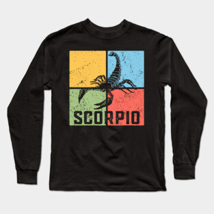 Scorpio Zodiac Art - Scorpion Emblem Long Sleeve T-Shirt