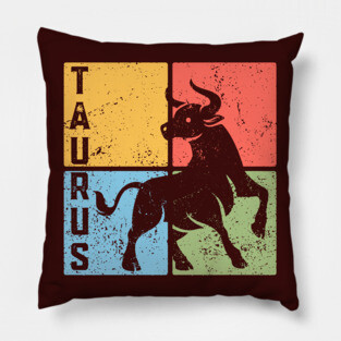 Taurus Zodiac Art - Bull Symbol Artwork Pillow