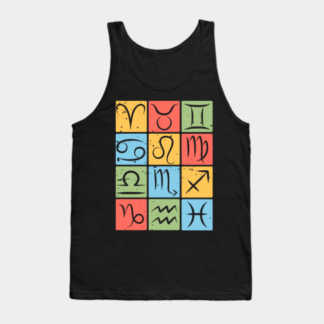 Complete Zodiac Symbols Chart Design Tank Top by TuncGK