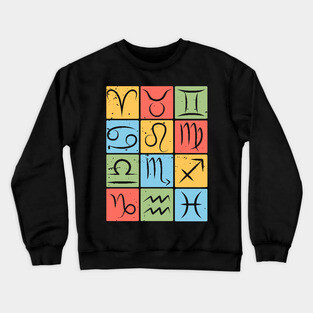 Complete Zodiac Symbols Chart Design Crewneck Sweatshirt