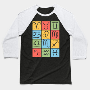 Complete Zodiac Symbols Chart Design Baseball T-Shirt
