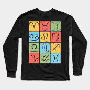 Complete Zodiac Symbols Chart Design Long Sleeve T-Shirt