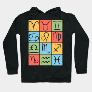 Complete Zodiac Symbols Chart Design Hoodie