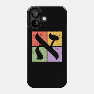 Aleph Pop Art Design - Retro Hebrew Symbol Phone Case