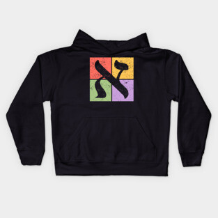 Aleph Pop Art Design - Retro Hebrew Symbol Kids Hoodie