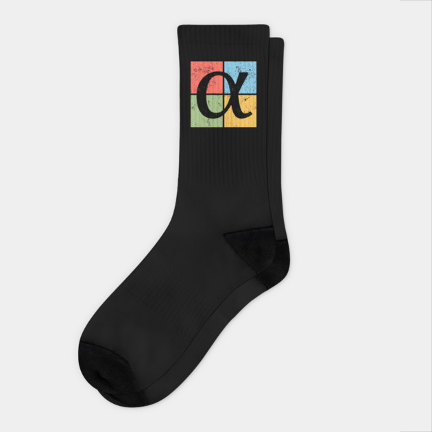 Alpha Pop Art Design - Greek Letter A Artwork Socks by TuncGK