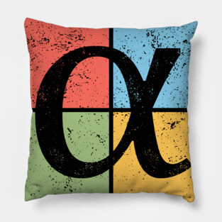 Alpha Pop Art Design - Greek Letter A Artwork Pillow