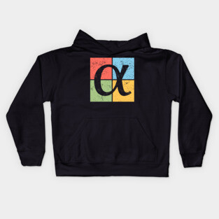 Alpha Pop Art Design - Greek Letter A Artwork Kids Hoodie