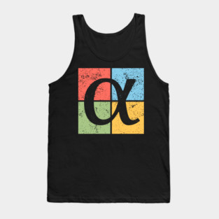 Alpha Pop Art Design - Greek Letter A Artwork Tank Top