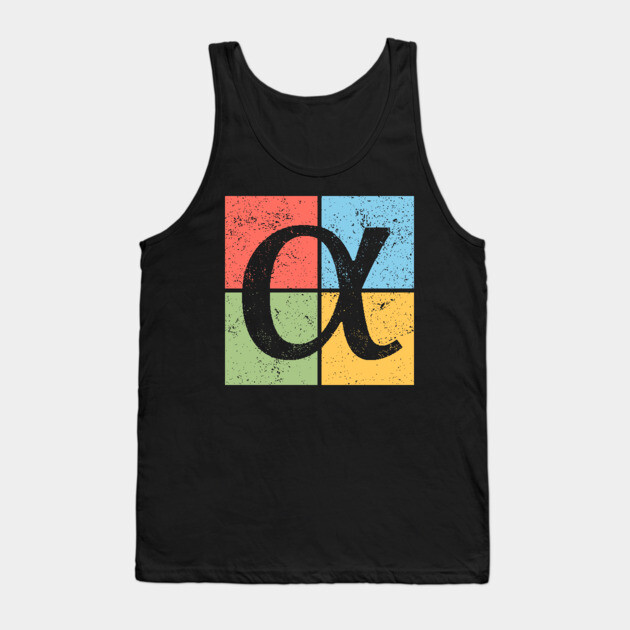 Alpha Pop Art Design - Greek Letter A Artwork Tank Top by TuncGK