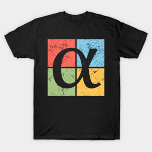 Alpha Pop Art Design - Greek Letter A Artwork T-Shirt
