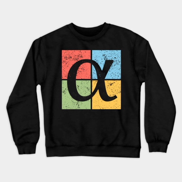 Alpha Pop Art Design - Greek Letter A Artwork Crewneck Sweatshirt by TuncGK