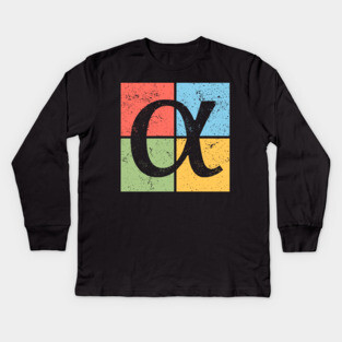 Alpha Pop Art Design - Greek Letter A Artwork Kids Long Sleeve T-Shirt