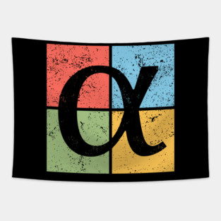 Alpha Pop Art Design - Greek Letter A Artwork Tapestry