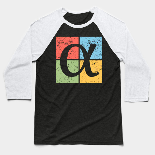 Alpha Pop Art Design - Greek Letter A Artwork Baseball T-Shirt by TuncGK