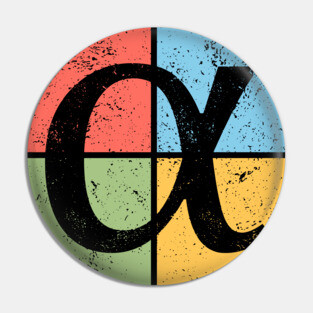 Alpha Pop Art Design - Greek Letter A Artwork Pin