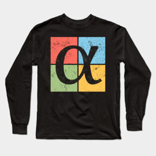Alpha Pop Art Design - Greek Letter A Artwork Long Sleeve T-Shirt